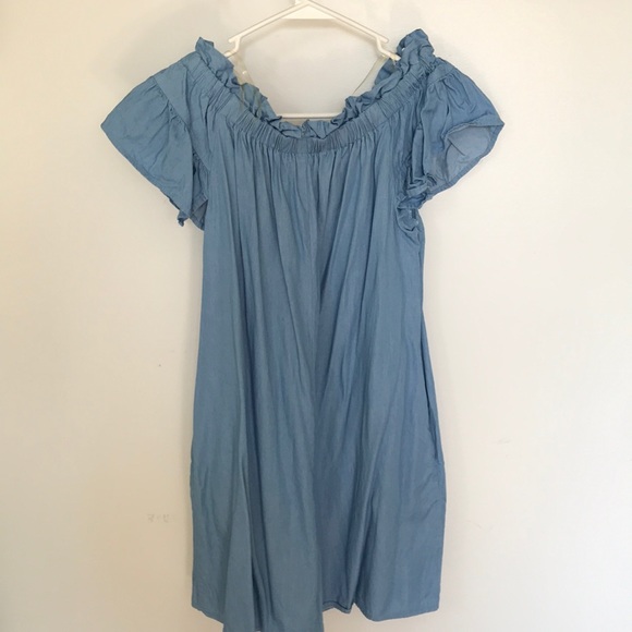 DO+BE Off the shoulder chambray dress - Picture 3 of 5